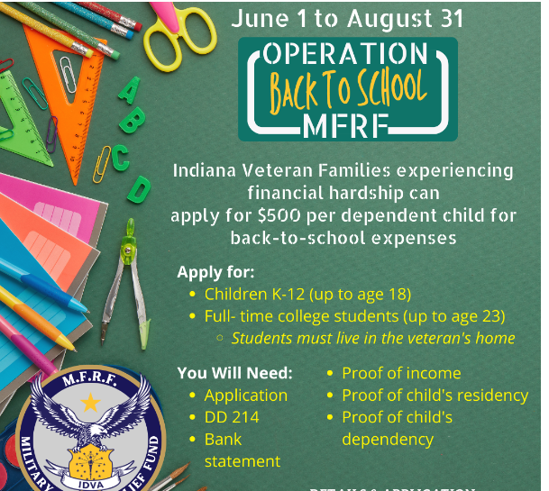 Back to school military relief flyer